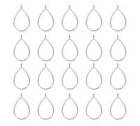 sourcing map 60 ciondoli in lega con lunette aperte, pendenti geometrici con cornice cava a goccia, per la creazione di gioielli in resina, orecchini, collane, bracciali, fai da te, tono argento