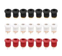 sourcing map 60 jack di alimentazione CC, 30 V, 0,5 A, 3 pin, DC5521, 5,5 x 2,1 mm, connettore femmina per montaggio a pannello, per chitarra, audio auto, alimentatore, nero, rosso, bianco