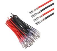 sourcing map 60 terminali a crimpare femmina con manicotto isolante da 2,8 mm, kit assortito di connettori rapidi a forcella femmina con fili da 10 cm, copertura ignifuga, rosso/nero