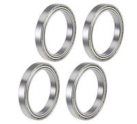 sourcing map 6808ZZ Cuscinetti a Sfera a Gola Profonda Z2 40mm X 52mm X 7mm Doppio Schermato In Acciaio Al Carbonio 4 pz