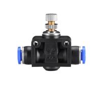 sourcing map 6mm tubo OD pneumatico valvola di controllo del flusso d'aria con raccordo Push-to-Connect, valvola di regolazione della velocità in linea flusso pneumatico diritto aria