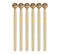 sourcing map 6pcs 325-400 Grane Diamante Rettifica Bit 5mm Testa A Sfera 2.35mm Gambo 5mm Lunghezza Titanio Placcato Pietra Levigatura Punte Rotary Tool per Unghie Rettifica Lucidatura
