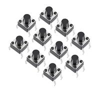 sourcing map 6x6x7mm Pannello Piccolo PCB Momentario Tattile Tact Push Button Switch DIP 10PCS