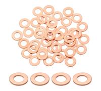 sourcing map 75 anelli di tenuta in rame con rondella piatta M6, diametro interno 6 mm, diametro esterno 12 mm, spessore 1 mm, rondelle di tenuta metriche per macchine idrauliche automobilistiche