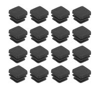 sourcing map 76 tappi quadrati in plastica, 1 x 1 cm, tappi in plastica nera, tappi terminali per tubi di 9 mm di dimensioni interne in metallo, per gambe di mobili e sedie
