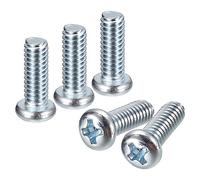 sourcing map #8-32x1/2 "Pan Head Phillips viti meccaniche, 100pcs zincato acciaio al carbonio viti a testa incrociata completamente filettate bulloni