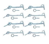 sourcing map 8 chiusure a occhiello per cabina, in ferro zincato, gancio a molla e occhiello di sicurezza con vite di montaggio per porte e armadi in legno (6,3 cm, 7,6 cm)