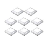 sourcing map 8 coperture per base per palo, 10,8 x 10,8 cm (dimensioni interne 6,3 x 6,3 cm), in metallo, stile integrale, copertura per colonna, portico, per recinzioni, ringhiere, ringhiere per