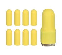 sourcing map 8 copribottiglie in silicone per viaggi, maniche elastiche per la prova di perdite, diametro 2,2 cm, accessori da viaggio per shampoo, bottiglie per il corpo, giallo