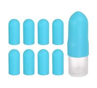 sourcing map 8 copribottiglie in silicone per viaggi, maniche elastiche per la prova di perdite, diametro 2,8 cm, accessori da viaggio per shampoo, bottiglie per il corpo, blu