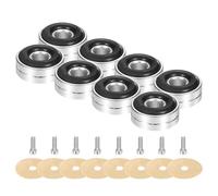 sourcing map 8 cuscinetti isolanti per subwoofer, 20 x 8 mm, piedini isolanti per altoparlanti, giradischi, monitor da studio, per apparecchiature audio, linea singola, viti M3, argento