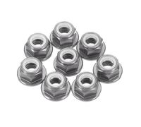 sourcing map 8 dadi di bloccaggio M5 in lega di alluminio da 0,8 mm, dadi esagonali flangiati in nylon seghettati per droni radiocomandati, quadricotteri per motore, accessori di fissaggio FPV, grigio