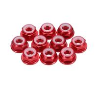 sourcing map 8 dadi di bloccaggio M6 in lega di alluminio da 1 mm, dadi esagonali flangiati in nylon seghettati per droni radiocomandati, quadricotteri per motore, accessori di fissaggio FPV, rosso