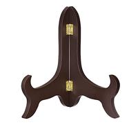 sourcing map 8'' Espositore, Supporto della Piastra del Cavalletto, Banco di Mostra Pieghevole di Legno Brown per la Cornice Decorativa