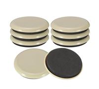 sourcing map 8 feltrini rotondi in plastica da 6,3 cm, protezioni per gambe di mobili, tavoli e sedie, riutilizzabili, per mobili, tappeti, beige