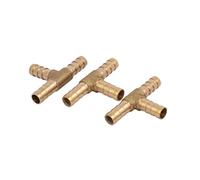 sourcing map 8 mm diametro a forma T a 3 vie per tubo in ottone Raccordi Portagomma tubo Tubo connettori 3pz.