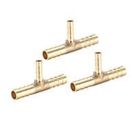 sourcing map 8 mm x 5 mm x 8 mm in ottone tubo riduttore barb raccordo a T 3 vie spinato connettore aria acqua carburante gas 3 pz