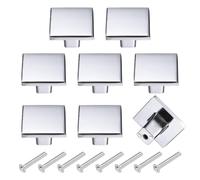 sourcing map 8 pomelli per armadietti, pomelli quadrati da 3,1 cm, per cassetti, in lega di alluminio, con viti, per armadi da cucina, camera da letto, comò, armadio, argento