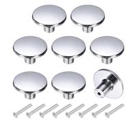 sourcing map 8 pomelli per armadietti, pomelli rotondi per cassetti da 3,7 cm, a foro singolo, in lega di alluminio, con viti, per armadi da cucina, camera da letto, comò, armadio, argento