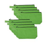 sourcing map 8 trousse per trucchi in tela di cotone, 19 x 13 cm, con cerniera e cinghia, multiuso, in tinta unita, con cerniera, per donne e adolescenti, colore verde