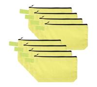 sourcing map 8 trousse per trucchi in tela di cotone, 21 x 13 cm, con cerniera e cinghia, multiuso, tinta unita, per articoli da toeletta e matite, per donne e adolescenti, colore giallo