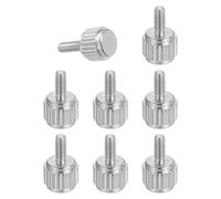 sourcing map 8 viti a testa piatta M2 x 5 mm, in acciaio inox, zigrinate metriche, con testa rotonda, manopole per stringere a mano, per strumenti di misurazione