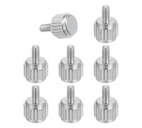 sourcing map 8 viti per calibri a corsoio M2 x 4 mm, in acciaio inossidabile, viti a testa piatta metriche zigrinate a testa tonda, manopole per stringere a mano, elementi di fissaggio per strumenti