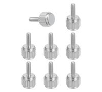 sourcing map 8 viti per calibri a corsoio M2 x 6 mm, in acciaio inossidabile, viti a testa piatta metriche zigrinate a testa tonda, manopole per stringere a mano, elementi di fissaggio per strumenti
