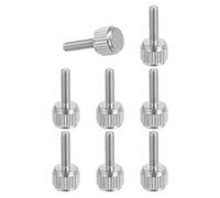 sourcing map 8 viti per calibro a corsoio M2,5 x 10 mm, in acciaio inossidabile, viti a testa piatta con zigrinatura metrica, bulloni a testa tonda con impugnatura per stringere a mano, elementi di