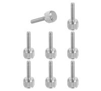 sourcing map 8 viti per calibro a corsoio M2,5 x 12 mm, in acciaio inossidabile, viti a testa piatta con zigrinatura metrica, bulloni a testa tonda con impugnatura per stringere a mano, elementi di