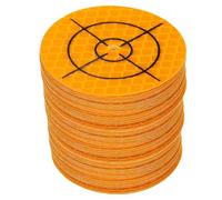 sourcing map 80 fogli riflettenti per indagini, 50 mm x 50 mm, autoadesivi, adesivi per punti totali, rotondi, riflettenti, per ispezione navi, misure tunnel, giallo
