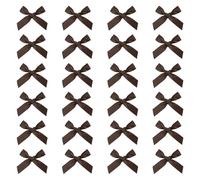 sourcing map 80 mini fiocchi di nastro in raso da 4,6 cm, per fai da te, torte, cucito, matrimoni, feste di compleanno, confezioni regalo, decorazioni natalizie, marrone