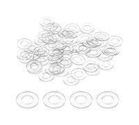 sourcing map 80 rondelle piatte M4 in PVC trasparente, diametro interno 4 mm, diametro esterno 8 mm, spessore 0,5 mm, guarnizione per porta della doccia, porta asciugamani, trasparenti