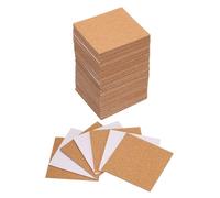 sourcing map 80 sottobicchieri autoadesivi in sughero, 100 x 100 x 1,5 mm, mini pannelli di sughero da parete, per sottobicchieri e artigianato fai da te, quadrati