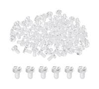 sourcing map 80 viti autofilettanti in plastica PC trasparente, bulloni a testa rotonda Phillips M4 x 6 mm per accessori per macchine, trasparenti