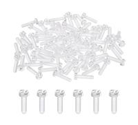sourcing map 80 viti autofilettanti in plastica PC trasparente, M4 x 16 mm, bulloni a testa tonda Phillips per accessori per macchine, trasparenti