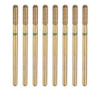 sourcing map 8pcs 100-120 Grane Diamante Rettifica Bit 2.5mm Cilindrico Testa a Sfera 2.35mm Gambo 10mm Lunghezza Titanio Placcato Pietra Levigatura Punte Rotary Tool per Unghie Rettifica Lucidatura