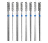 sourcing map 8pcs 120-140 Grane Diamante Rettifica Bit 2.5mm Cilindrico Testa a Sfera 2.35mm Gambo 10mm Lunghezza Pietra Levigatura Punte da Trapano Strumento Rotante per Ceramica Chiodi di Vetro
