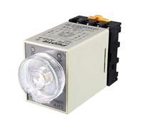 sourcing map AC 110V 8P 0-60 minuti raggio regolabile ritardo timer tempo ripetitore AH3-3 + Base