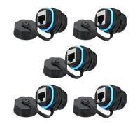 sourcing map Accoppiatore RJ45 per montaggio a pannello, IP68, schermato industriale, per montaggio a pannello, connettore Ethernet LAN Pass Through per CAT6/CAT5E/CAT5, confezione da 5