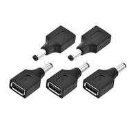 sourcing map Adattatore da USB A femmina a DC 5521 maschio 5 V convertitore di alimentazione per laptop, tablet, ventole, smartphone, lampada LED da scrivania, ricarica, 5 pezzi, nero