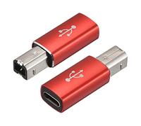 sourcing map Adattatore da USB C femmina a MIDI, adattatore da tipo C a USB B rosso compatibile con stampanti, laptop, tablet, pianoforte, sintetizzatori, confezione da 2