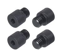 sourcing map Adattatore per microfono da 1/4 femmina a M12 maschio adattatore filettato a vite per microfono treppiede nero