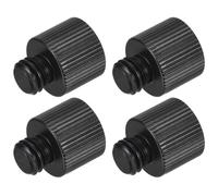 sourcing map Adattatore per microfono da 3/8-16 maschio a 1/4-20 femmina, adattatore filettato per fotocamera per treppiede per microfono, nero, 4 pezzi