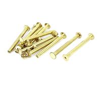 sourcing map Album Pelle 5x50mm Ottone Placcato Rilegatura Chicago Vite Post 10pz