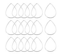 sourcing map Anelli a cerchio con perline a goccia, lunetta aperta, 22 x 32 mm, color argento, per la creazione di orecchini e gioielli, confezione da 100