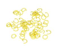 sourcing map Anelli aperti, 10 mm, connettori O-Ring colorati per la creazione di gioielli fai da te, in acciaio al carbonio, giallo, 100 pezzi