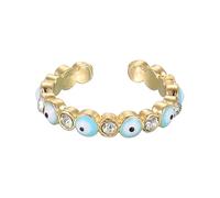 sourcing map Anello con occhio di malocchio, anello rotondo da donna con scatola decorativa per la protezione della fede turca, fai da te, regalo, Metallo, Zircone sintetico