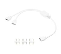 sourcing map ARGB - Cavo splitter da 5 V, 30,5 cm, 3 pin, da 1 a 2 femmina a femmina, con connettori maschio a 3 pin, per PC, computer, ventola ARGB, luci LED, bianco