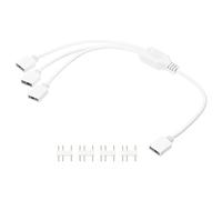 sourcing map ARGB - Cavo splitter da 5 V, 30,5 cm, 3 pin, da 1 a 3 femmina a femmina, con connettori maschio a 3 pin, per PC, computer, ventola ARGB, luci LED, bianco